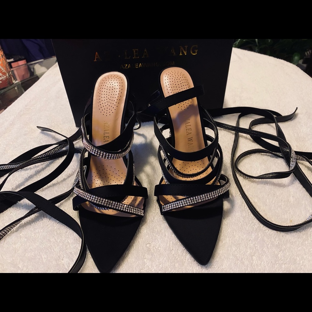 Brand New Sexy Strappy Bling Heels By AZALEA WANG / AKIRA - Size 7 - box 75 - Picture 3 of 7